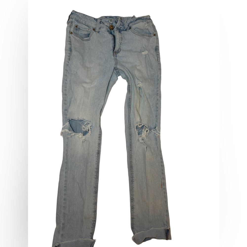 Seven7 Women's Light Blue Straight Leg Jeans